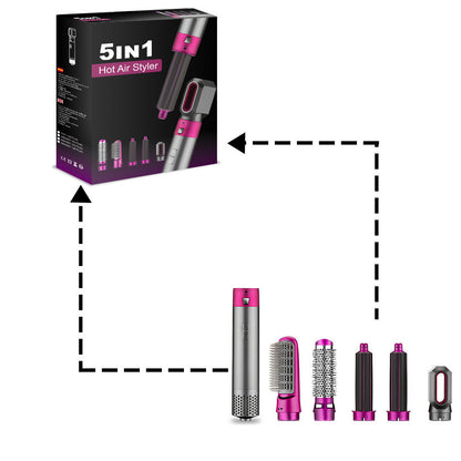 5 in 1 multifunctional hair styler pink