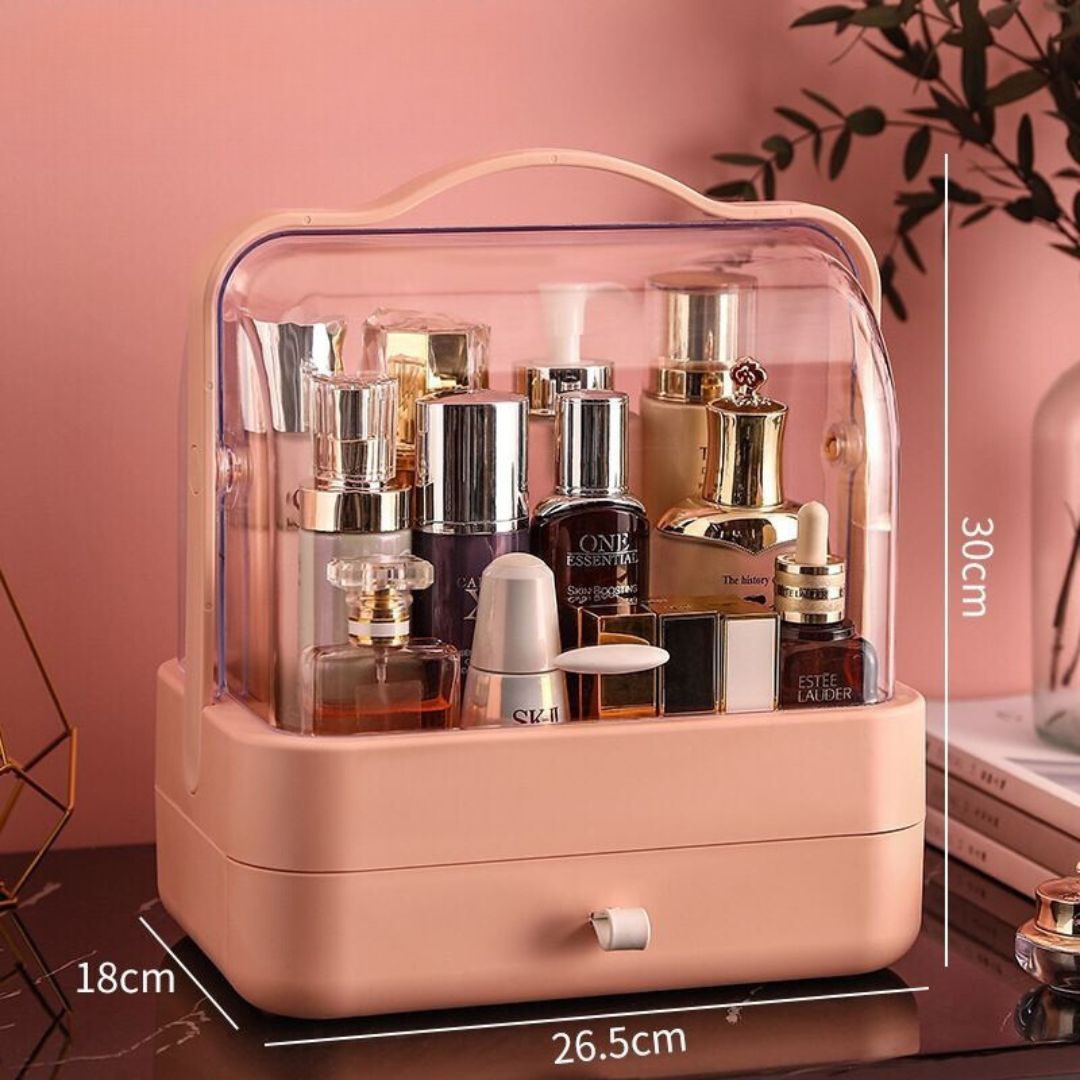 portable cosmetic storage box pink