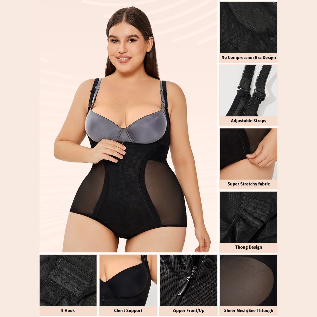 slim tummy control body shaper black