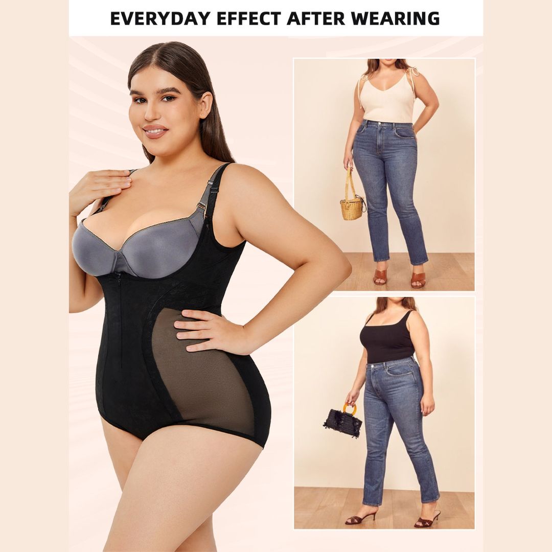 slim tummy control body shaper black effect