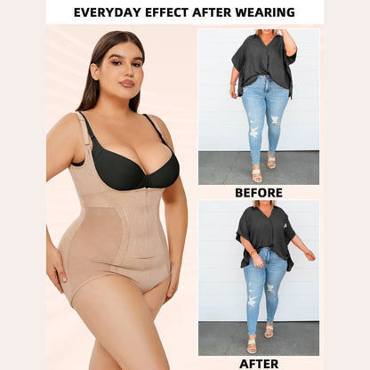 slim tummy control body shaper peach effect