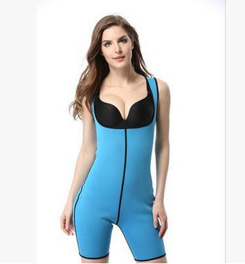 slimming sauna body shape suit blue